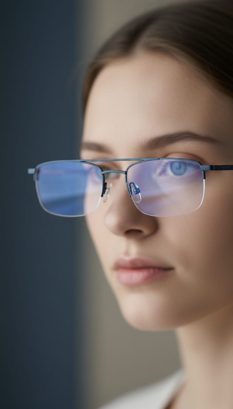 Semi-Rimless Minimalist Blue Light Glasses