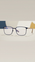 Rectangular Metal Frame Blue Light Glasses