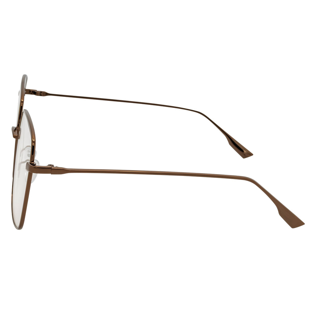 JOSEI Oversize Square Blue Light Glasses | Bronze Metal Frame