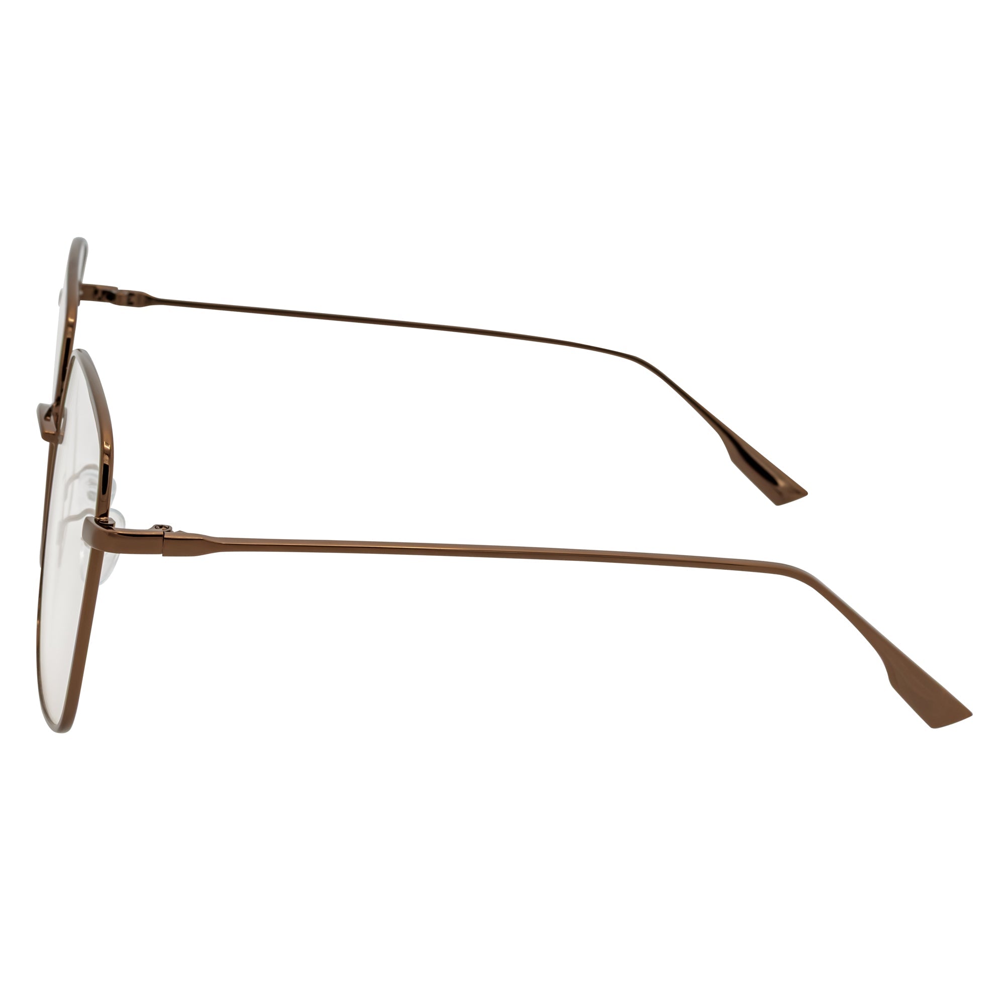 JOSEI Oversize Square Blue Light Glasses | Bronze Metal Frame
