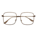 JOSEI Oversize Square Blue Light Glasses | Bronze Metal Frame