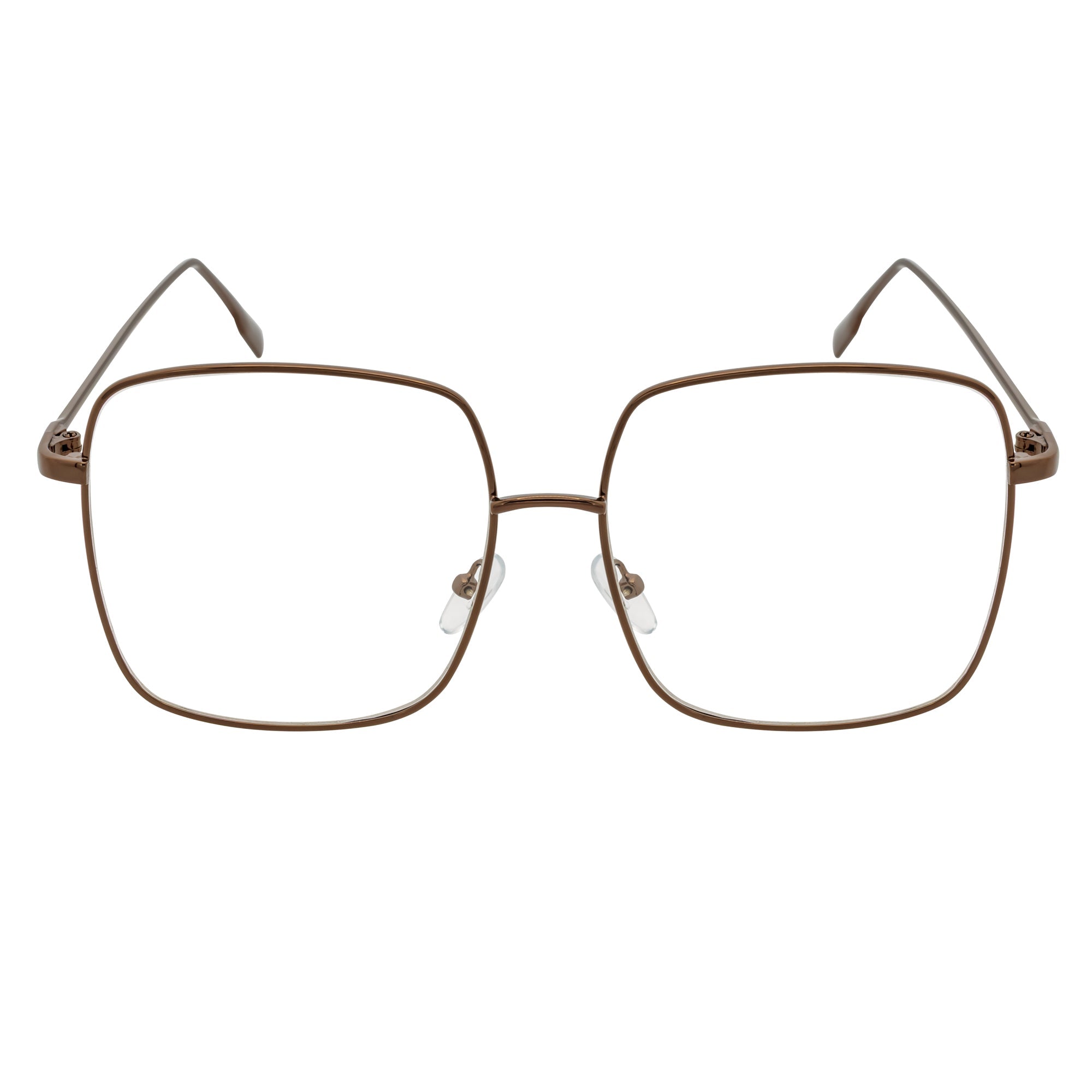JOSEI Oversize Square Blue Light Glasses | Bronze Metal Frame