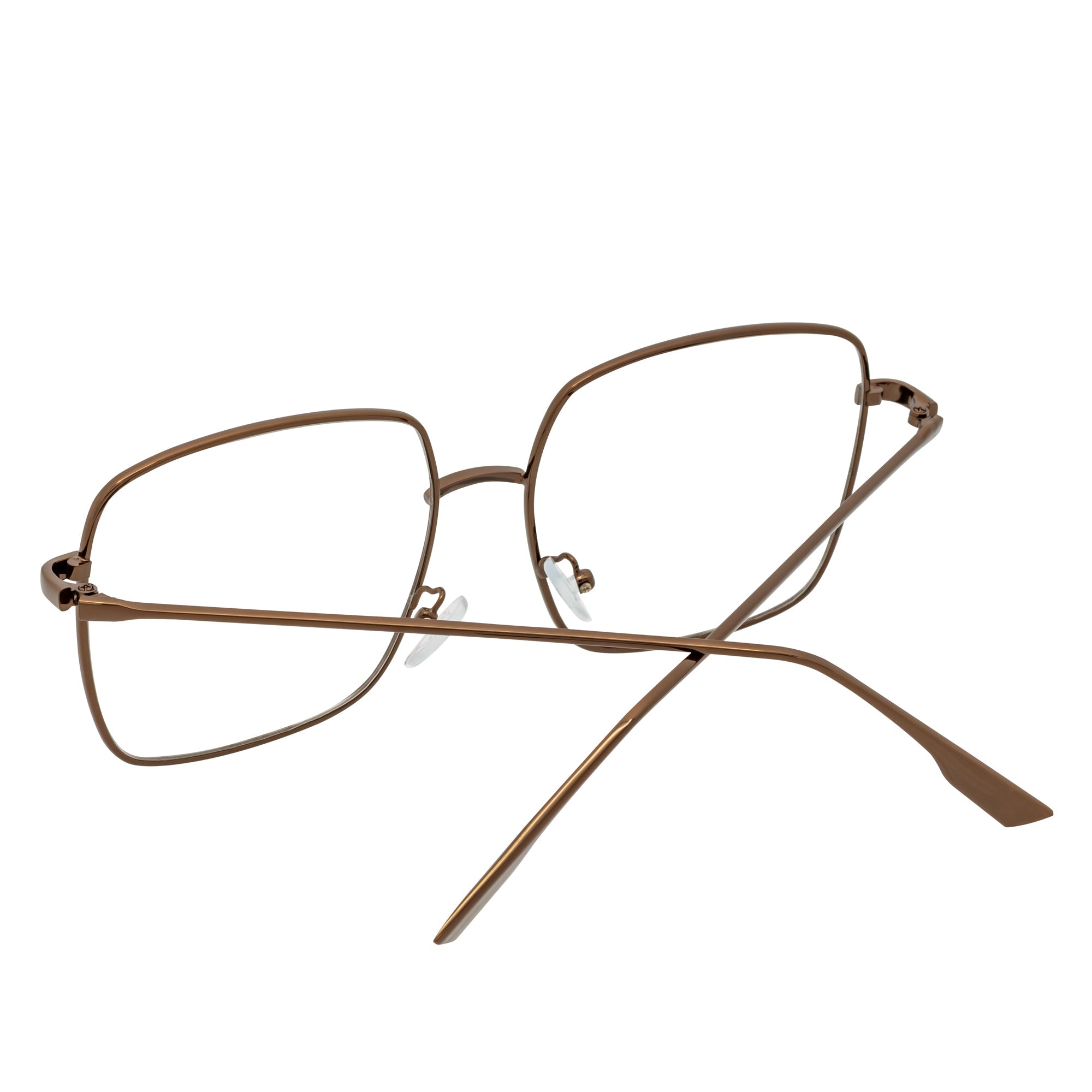 JOSEI Oversize Square Blue Light Glasses | Bronze Metal Frame