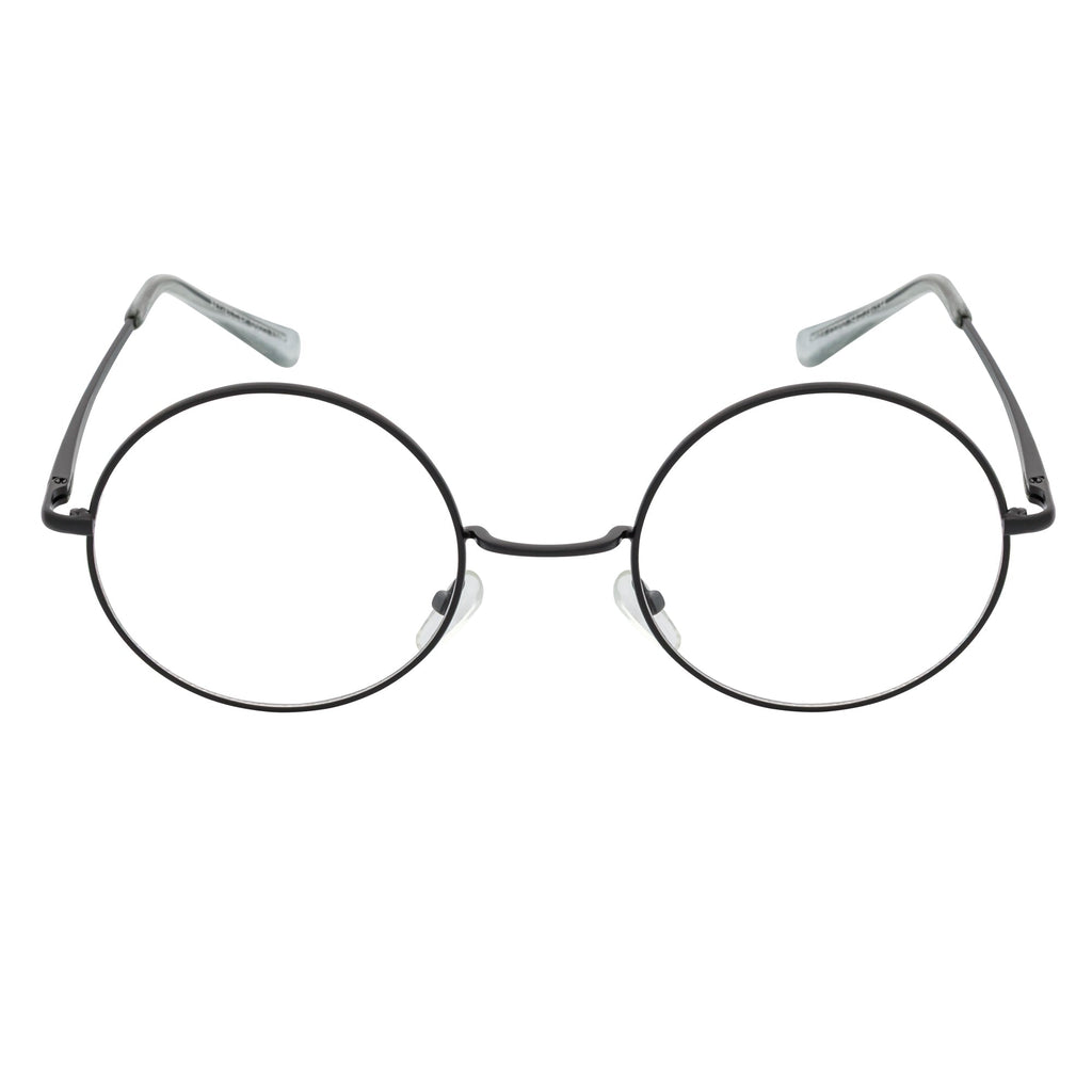 SCHOLAR Classic Round Blue Light Glasses | Black Metal Frame